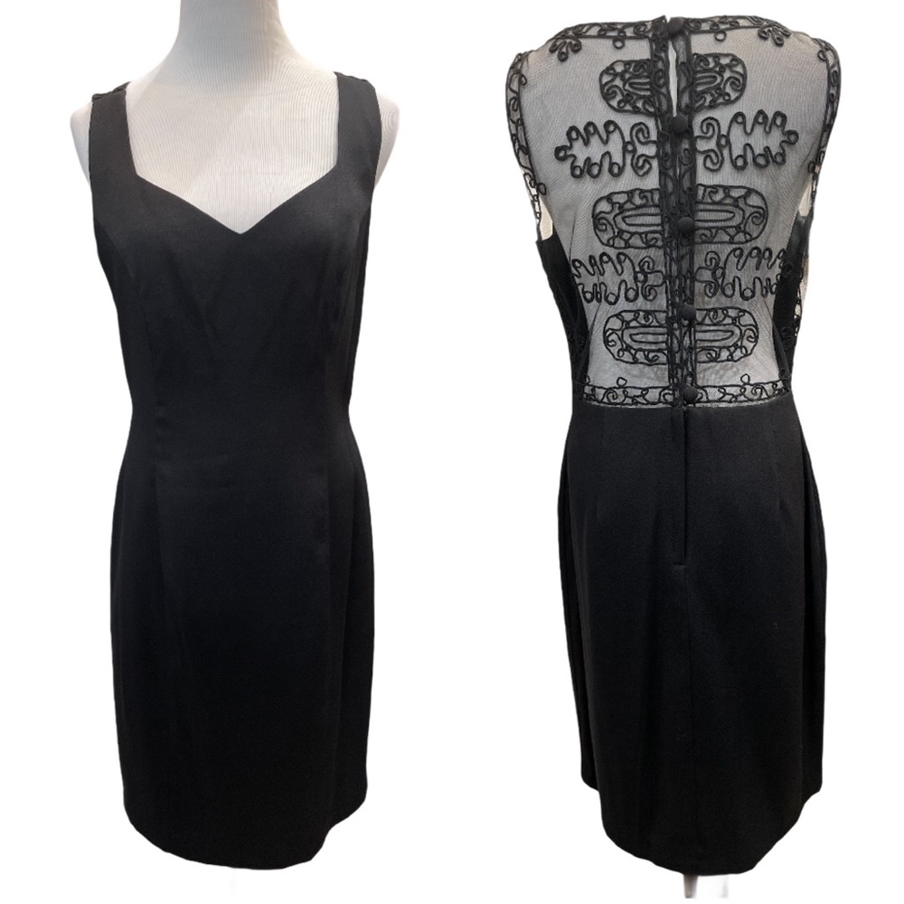 Vintage little black dress mesh lace detail back